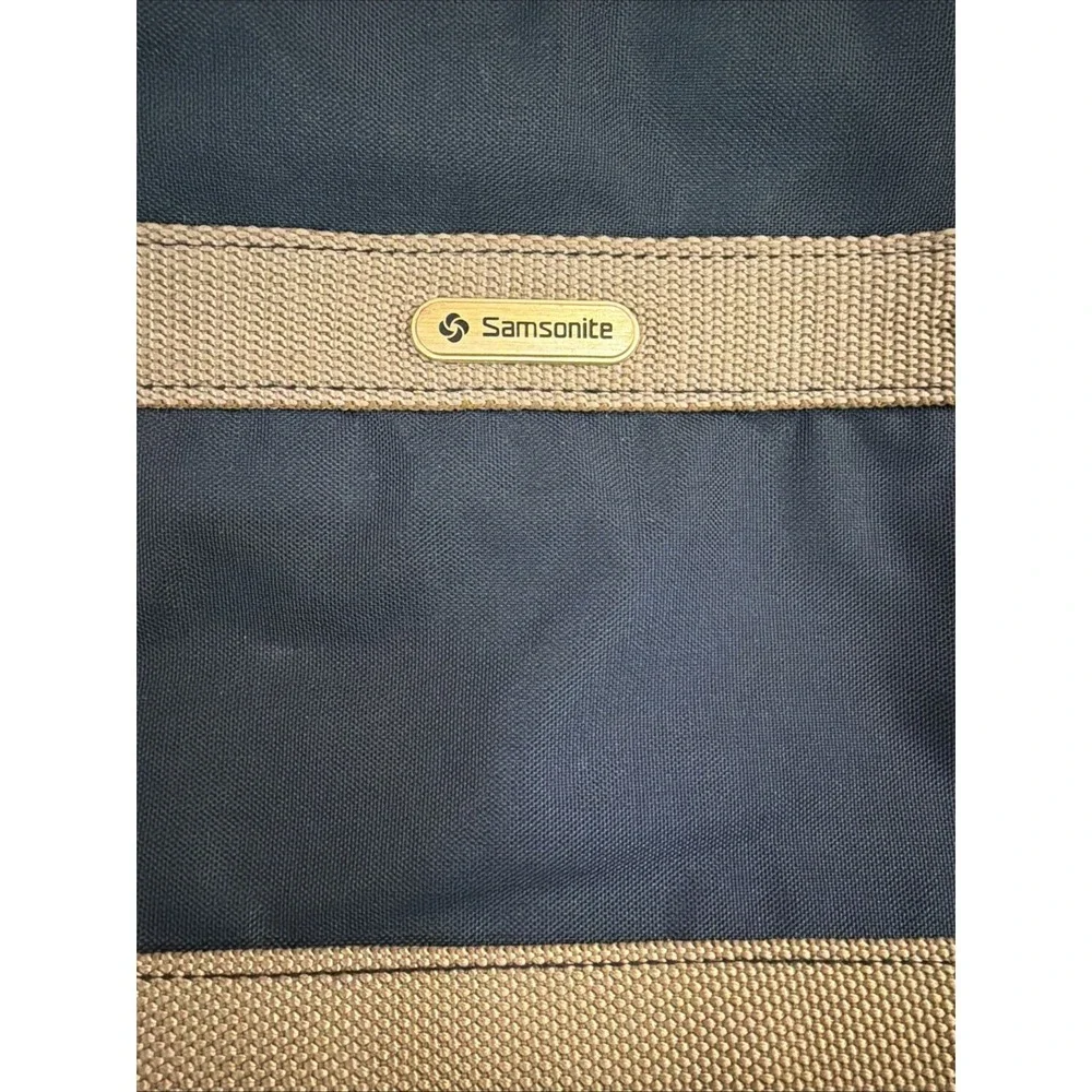 Vtg Samsonite Prospect 2000 Carry  On Shoulder Messenger Bag Navy Brown 13x11